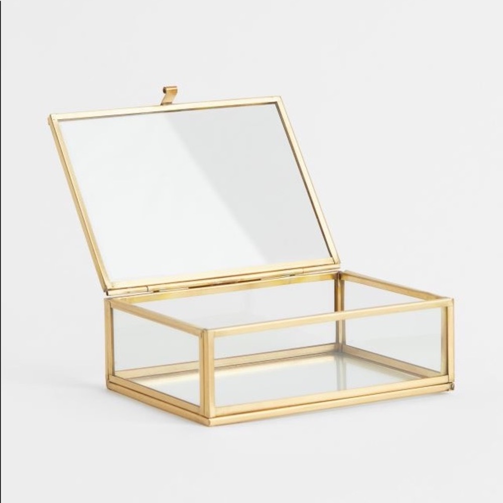 H&M Gold Glass Jewelry Box